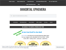 Tablet Screenshot of immortalephemera.com